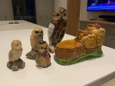 Owl Figurines. 2x Porcelain