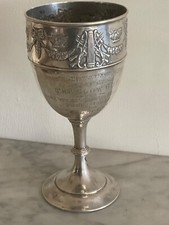 William Hutton Silver Wine Goblet Wire Fox Terrier Trophy RUGBY Dog Show 1906
