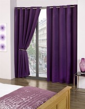 Thermal Thick Blackout Curtains 2 Panel Ready Made Eyelet Ring Top Curtains Cali