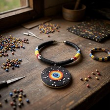 Unique Zulu Beaded Choker Necklace, Handmade In South Africa