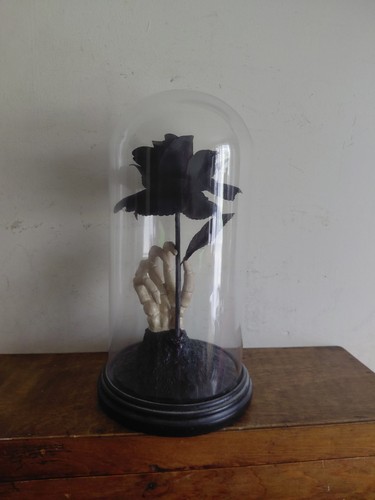 Gothic black rose glass - rose, in