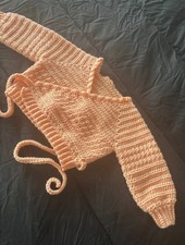 Beautiful Soft Baby Ballet Wrap Cardigan - Peach - approx 6 - 12months