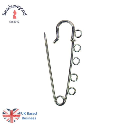 Silver tone loop kilt pin - silver, 5