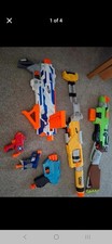 Various Nerf guns, big and small