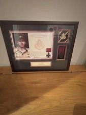 Signed FDC & Framed With Replica VC Medal & Regimental Cap Badge