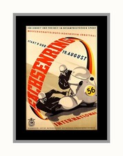 1956  Sachsenring International  motorcycle race   Motorbike Bike Print Poster 