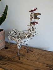 Farmhouse Rooster Cockerel Hand Crafted Beaded Ornament Gift Chicken Egg Basket