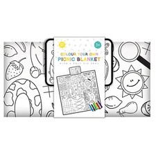 Colour Your Own Picnic Blanket Mat Outdoors Garden Beach Kids Pens 1.35m x 1.16m