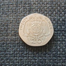 20p Twenty Pence Coin Elizabeth Second  1982 rare collectable coin 