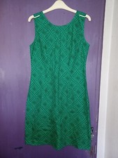 GEKKO CAMDEN GREEN BLACK COTTON PENCIL DRESS..LARGE..FITS SIZE 12.