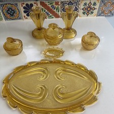 Vintage Amber Glass Dressing