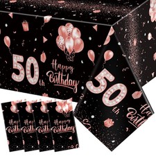 4 Pcs 50th Birthday Tablecloth