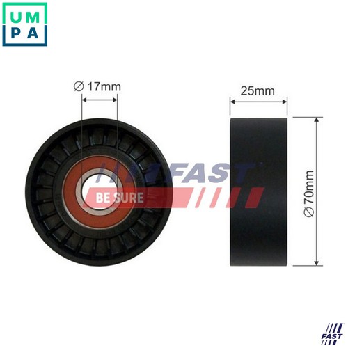 Tensioner pulley vribbed - vribbed, belt