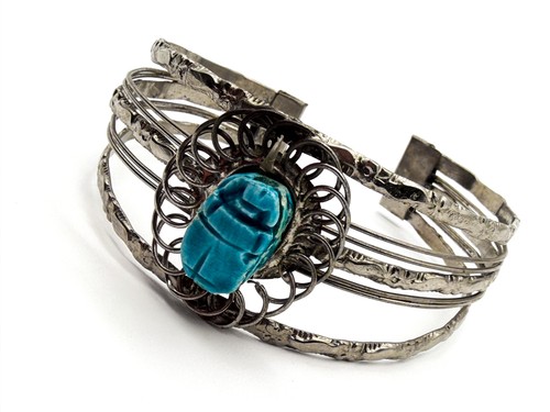 Silver tone egyptian revival - silver,