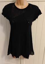 High Use By Claire Campbell Black Stretch Top. UK 8