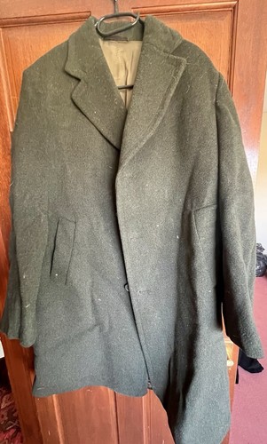 Green crombie wool overcoat - wool,
