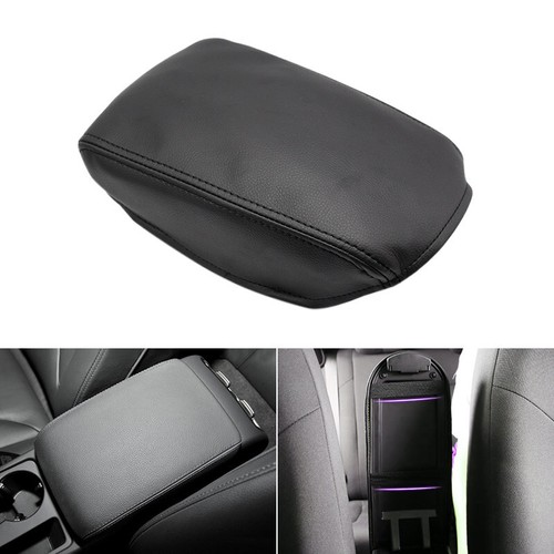 Black leather center armrest - leather,