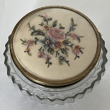 Vintage Regent Glass Powder Jar Dish Rare Unusual Collectible