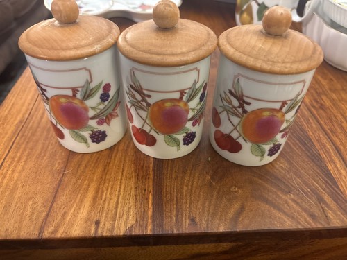 Vintage evesham jars lidded - jars,