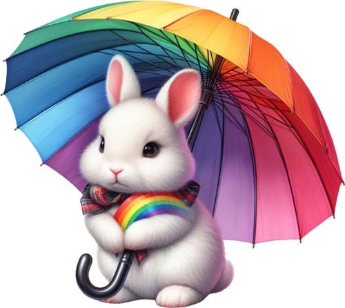 Easter bunny rainbow - easter,