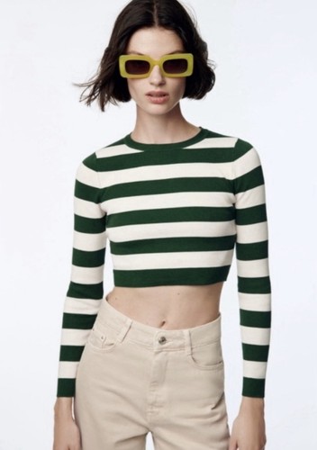 Zara green white striped - green,