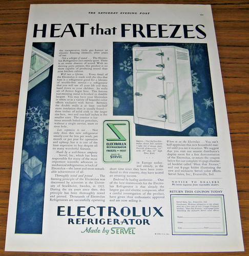 1928 vintage electrolux gas - ad,