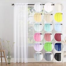 A single panel of high quality Voile Curtain Slot Top solid sheer +tie backs
