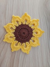 Sunflower Crochet Coasters x4