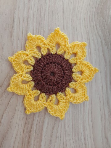 Sunflower crochet coasters - sunflower, x4
