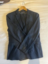 Navy Blue Two Piece Suit With Nice Pattern  Size 40R. Good Condition.
