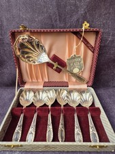 Yeoman Plate Silver Plated Desert Spoons EPNS with Serving Spoon Boxed With Tag