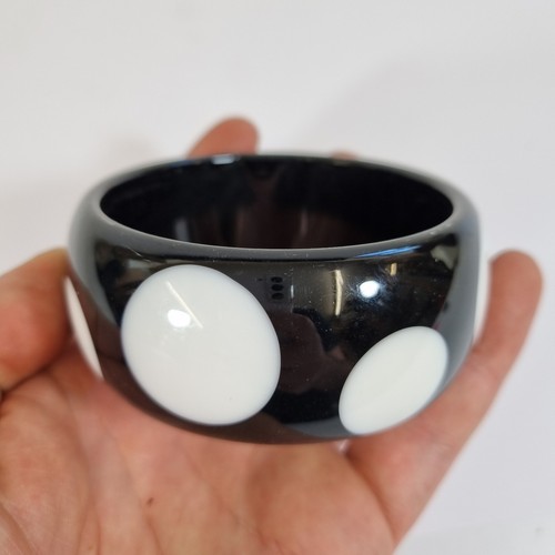 Vintage plastic bangle black - vintage,