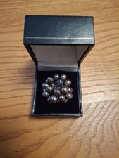 Black Freshwater Pearl Ring Multi-size