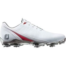 NEW FootJoy [12] Medium Men’s DNA FJ Spikes Golf Shoes-White/Red/Platinum 53310