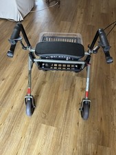 Rollator 4-Wheel Mobility Walker with Seat, Storage, and Brakes Grey