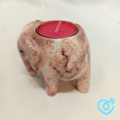 Marble elephant tealight - marble,