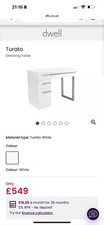 Dwell RRP £549 white high gloss dressing table vanity storage secret mirror desk