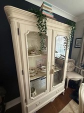 Laura Ashley Provencale Glass Door Cabinet Bookcase  Armoire Ivory