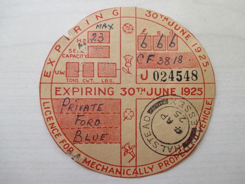 Tax disc old vintage vehicle - tax,