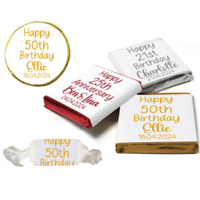 Personalised Neapolitan Milk Chocolate Written Birthday Wedding Party Favour