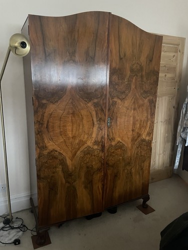 Antique walnut wardrobe solid - antique, wardrobe,