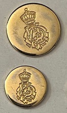 Set of 9 Vintage Military Regiment Style Gilt Brass Blazer Buttons 4x20mm 5x15mm