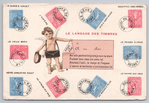 Postcard vintage printed - postcard, le