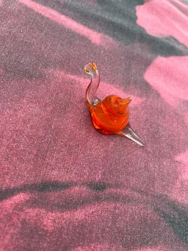 Glass swan ornament - glass,