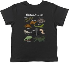 Collection of Reptiles Snake Lizard Crocodile Kids T-Shirt Boys Girls Gift