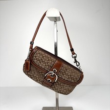 Coach SOHO Canvas Signature Buckle Mini Bag Wristlet Wallet Purse 