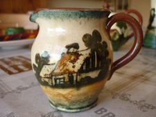 Collard  Crown Dorset Pottery, Poole 1905-1915 Cottage Cream Jug with Motto