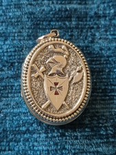 Rare Antique Masonic Knights Templar Unmarked Rolled Goldl Locket Pendant 11.6g