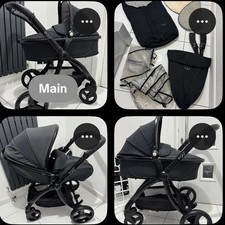 Egg 2 JUST BLACK stroller & carrycot   ?Professionally cleaned /refurb ?