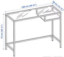 Console table / Laptop table, black/glass (IKEA )